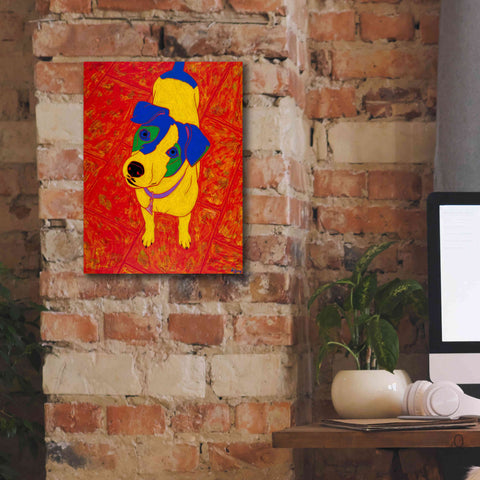 Image of 'Feisty Jack Russell' by Angela Bond Giclee Canvas Wall Art,12x16