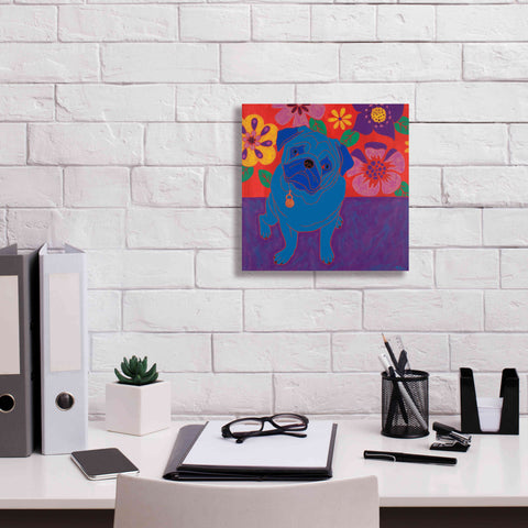Image of 'Perspicacious Pug' by Angela Bond Giclee Canvas Wall Art,12x12