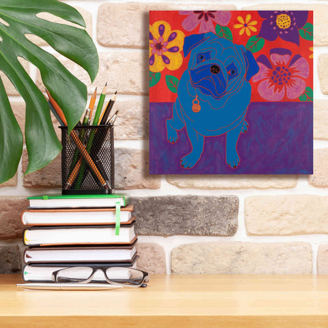 Image of 'Perspicacious Pug' by Angela Bond Giclee Canvas Wall Art,12x12