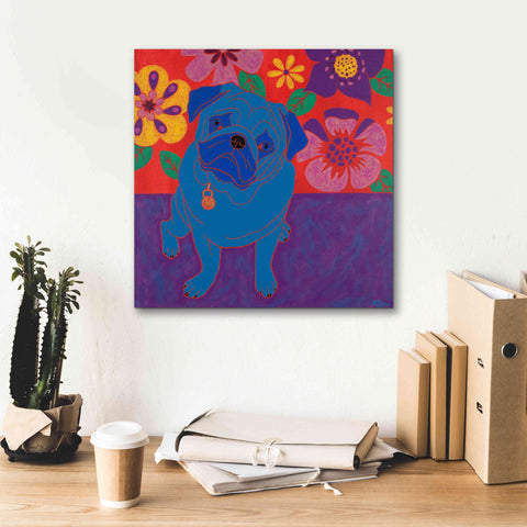 Image of 'Perspicacious Pug' by Angela Bond Giclee Canvas Wall Art,18x18