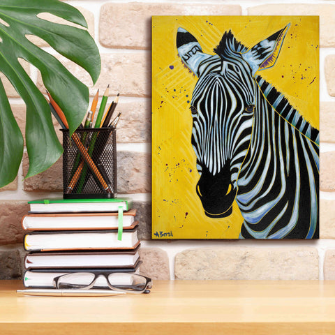 Image of 'Zebra' by Angela Bond Giclee Canvas Wall Art,12x16