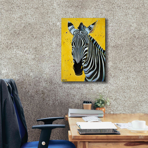 Image of 'Zebra' by Angela Bond Giclee Canvas Wall Art,18x26