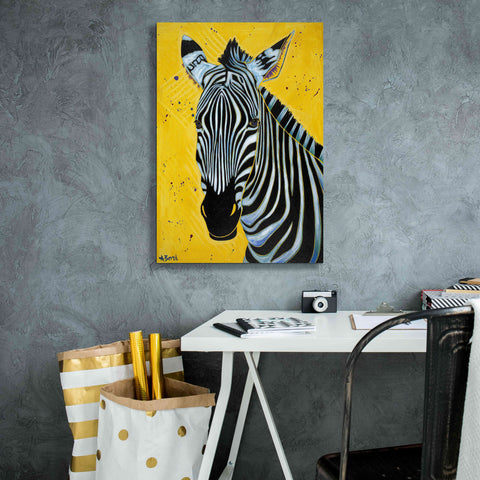 Image of 'Zebra' by Angela Bond Giclee Canvas Wall Art,18x26