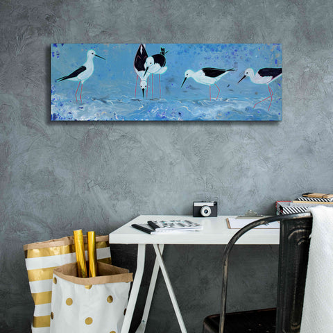 Image of 'Long Legged Waders' by Angela Bond Giclee Canvas Wall Art,36x12