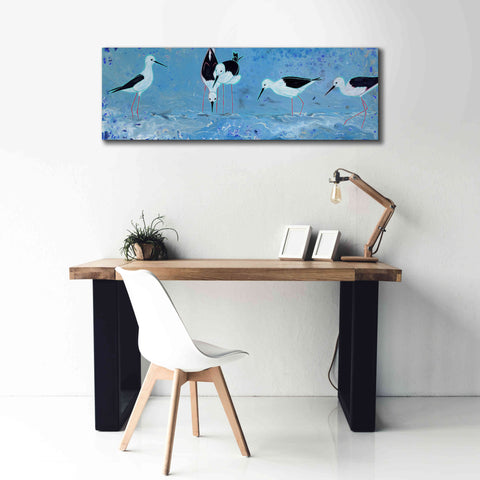 Image of 'Long Legged Waders' by Angela Bond Giclee Canvas Wall Art,60x20
