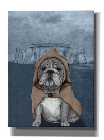 Image of 'English Bulldog with Stonehenge' by Barruf Giclee Canvas Wall Art