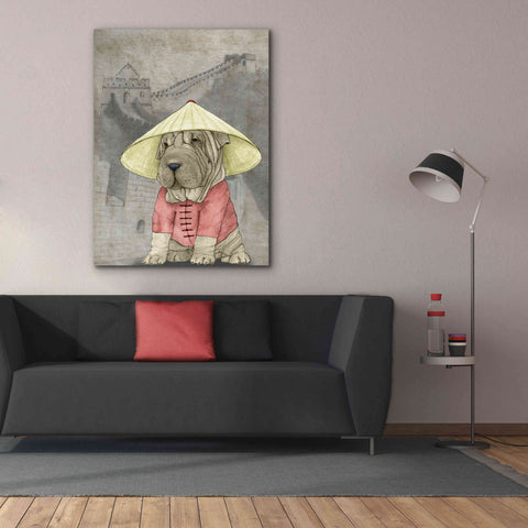 Image of 'Shar Pei with the Great Wall' by Barruf Giclee Canvas Wall Art,40x54