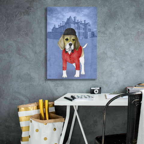 Image of 'Beagle with Beaulieu Palace' by Barruf Giclee Canvas Wall Art,18x26