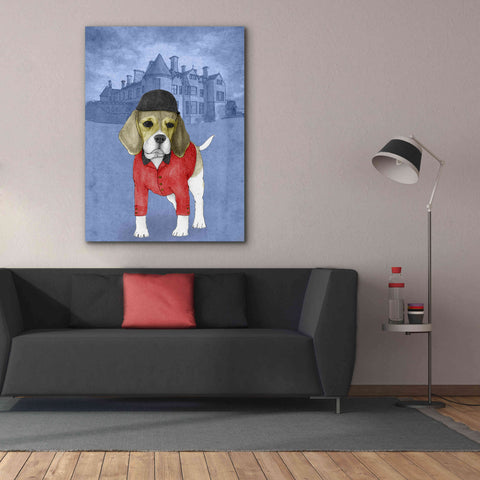 Image of 'Beagle with Beaulieu Palace' by Barruf Giclee Canvas Wall Art,40x54