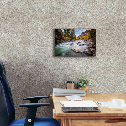 Image of 'Teton River Rush' by Michael Broom Giclee Canvas Wall Art,18x12