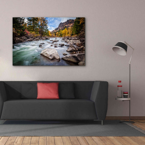 Image of 'Teton River Rush' by Michael Broom Giclee Canvas Wall Art,60x40
