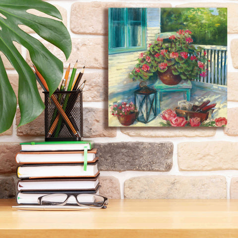 Image of 'Porch Geraniums' by Carol Rowan, Giclee Canvas Wall Art,12x12