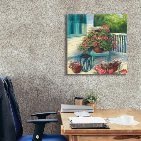 Image of 'Porch Geraniums' by Carol Rowan, Giclee Canvas Wall Art,26x26