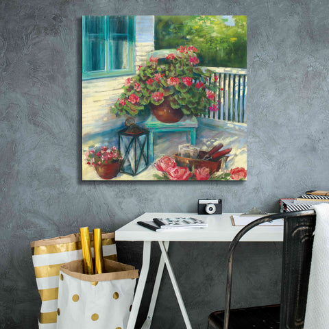Image of 'Porch Geraniums' by Carol Rowan, Giclee Canvas Wall Art,26x26
