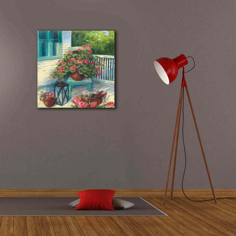 Image of 'Porch Geraniums' by Carol Rowan, Giclee Canvas Wall Art,26x26