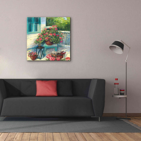 Image of 'Porch Geraniums' by Carol Rowan, Giclee Canvas Wall Art,37x37
