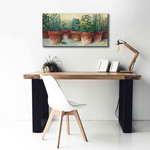 Image of 'Potted Herbs II' by Carol Rowan, Giclee Canvas Wall Art,40x20