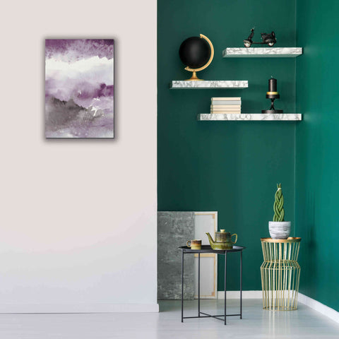 Image of 'Midnight At The Lake III Amethyst Gray Crop' by Mike Schick, Giclee Canvas Wall Art,18x26