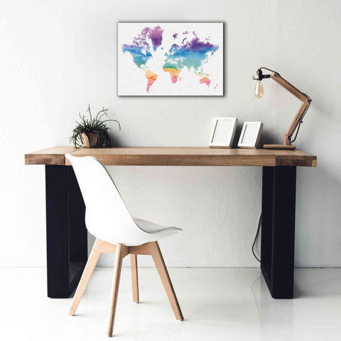Image of 'Watercolor World' by Mike Schick, Giclee Canvas Wall Art,26x18