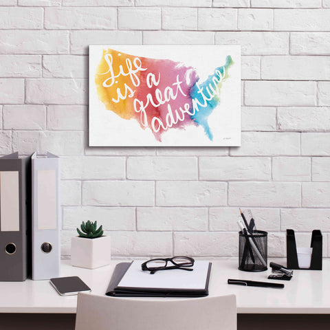 Image of 'Watercolor Usa' by Mike Schick, Giclee Canvas Wall Art,18x12