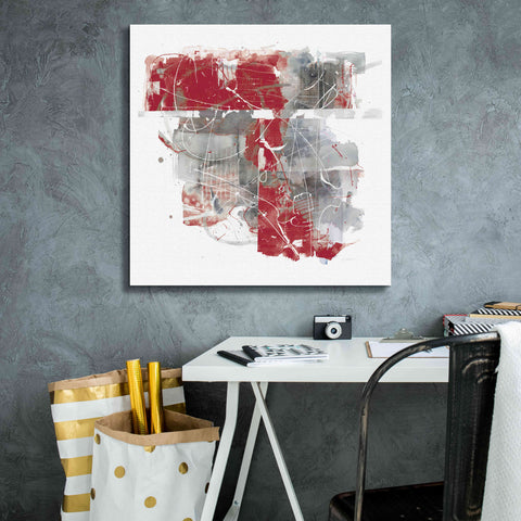 Image of 'Moving In And Out Of Traffic II Red Grey' by Mike Schick, Giclee Canvas Wall Art,26x26
