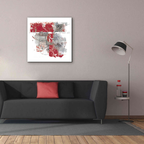 Image of 'Moving In And Out Of Traffic II Red Grey' by Mike Schick, Giclee Canvas Wall Art,37x37