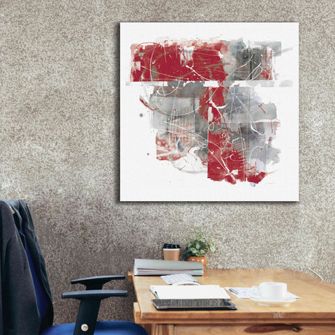 Image of 'Moving In And Out Of Traffic II Red Grey' by Mike Schick, Giclee Canvas Wall Art,37x37