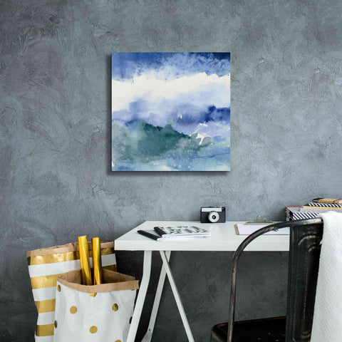 Image of 'Midnight At The Lake III Cool' by Mike Schick, Giclee Canvas Wall Art,18x18