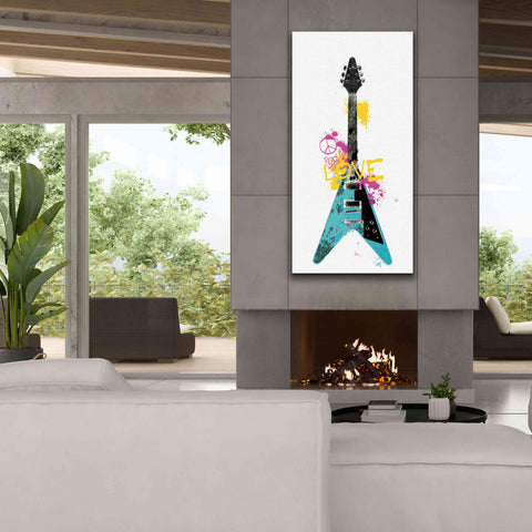 Image of 'Garage Band III Graffiti' by Mike Schick, Giclee Canvas Wall Art,30 x 60