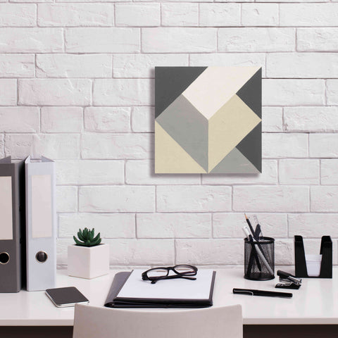 Image of 'Triangles I Neutral Crop' by Mike Schick, Giclee Canvas Wall Art,12x12