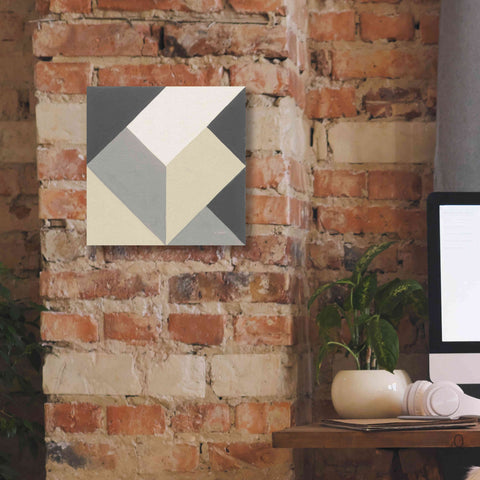 Image of 'Triangles I Neutral Crop' by Mike Schick, Giclee Canvas Wall Art,12x12