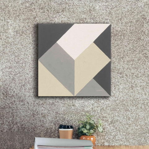 Image of 'Triangles I Neutral Crop' by Mike Schick, Giclee Canvas Wall Art,18x18