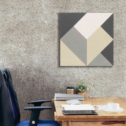 Image of 'Triangles I Neutral Crop' by Mike Schick, Giclee Canvas Wall Art,26x26