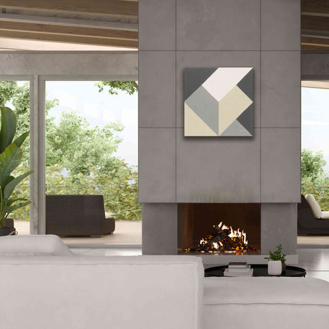 Image of 'Triangles I Neutral Crop' by Mike Schick, Giclee Canvas Wall Art,26x26