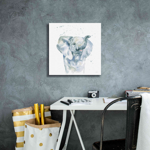 Image of 'Baby Elephant' by Katrina Pete, Giclee Canvas Wall Art,18x18