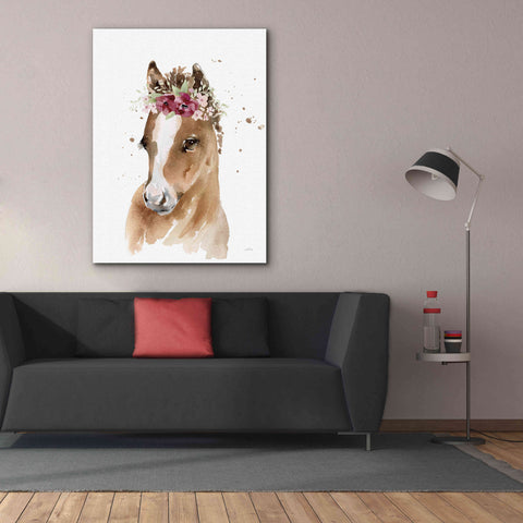 Image of 'Floral Pony' by Katrina Pete, Giclee Canvas Wall Art,40x54