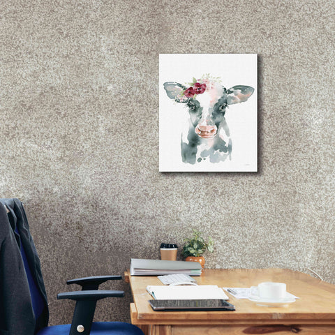 Image of 'Floral Cow' by Katrina Pete, Giclee Canvas Wall Art,20x24