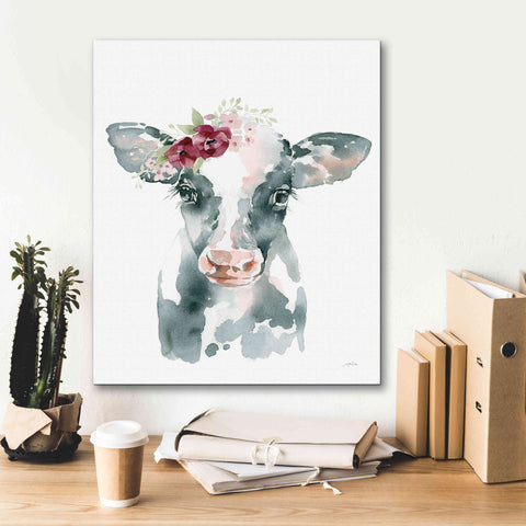 Image of 'Floral Cow' by Katrina Pete, Giclee Canvas Wall Art,20x24