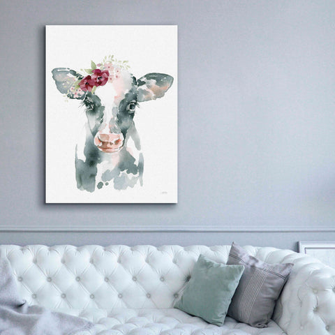 Image of 'Floral Cow' by Katrina Pete, Giclee Canvas Wall Art,40x54