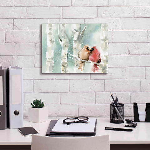 Image of 'Christmas Cardinals' by Katrina Pete, Giclee Canvas Wall Art,16x12