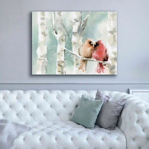 Image of 'Christmas Cardinals' by Katrina Pete, Giclee Canvas Wall Art,54x40