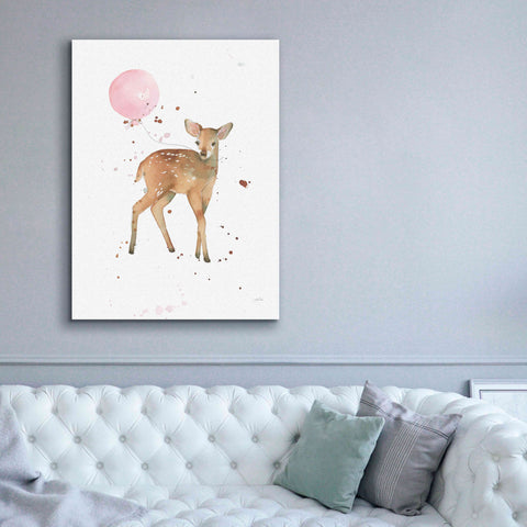 Image of 'Festive Fawn Pink Balloon' by Katrina Pete, Giclee Canvas Wall Art,40x54