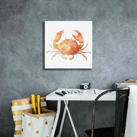Image of 'Summertime Crab' by Katrina Pete, Giclee Canvas Wall Art,18x18