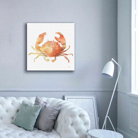 Image of 'Summertime Crab' by Katrina Pete, Giclee Canvas Wall Art,37x37