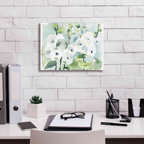 Image of 'White Hollyhocks' by Katrina Pete, Giclee Canvas Wall Art,16x12