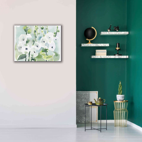 Image of 'White Hollyhocks' by Katrina Pete, Giclee Canvas Wall Art,34x26