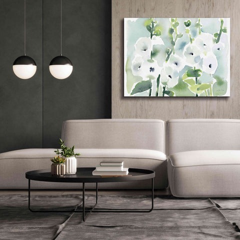 Image of 'White Hollyhocks' by Katrina Pete, Giclee Canvas Wall Art,54x40