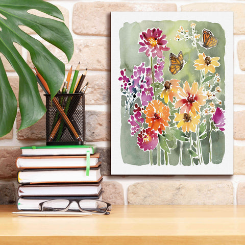 Image of 'Monarchs and Blooms' by Katrina Pete, Giclee Canvas Wall Art,12x16