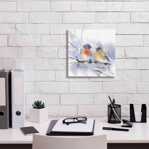 Image of 'Bluebird Pair' by Katrina Pete, Giclee Canvas Wall Art,12x12