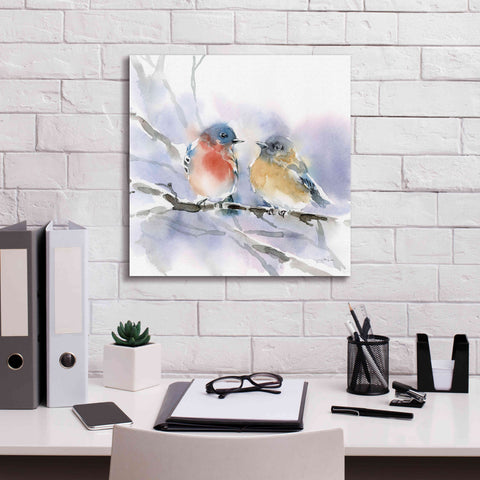 Image of 'Bluebird Pair' by Katrina Pete, Giclee Canvas Wall Art,18x18